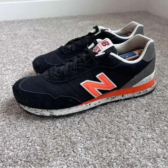 New Balance 515 Men's 10.5 Black Vibrant Orange Sneakers ML515BT3 Speckled - Picture 2 of 11
